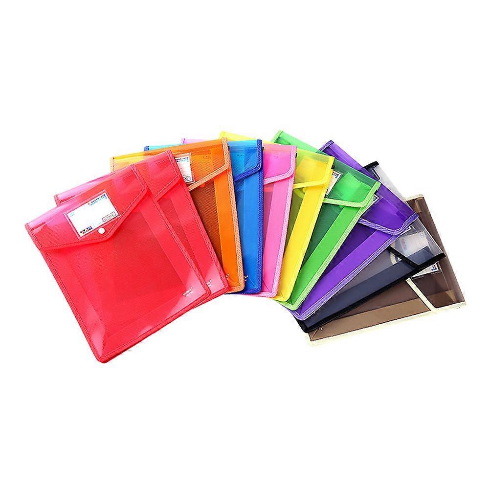 File Folder Organizer Portable School Office Document Holder Assorted Color 33x25cm Storage 10Pcs