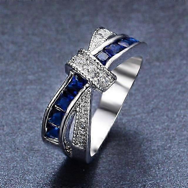 925 Sterling Silver Fashion Wedding Ring Women's Crystal Jewelry White Gold Color