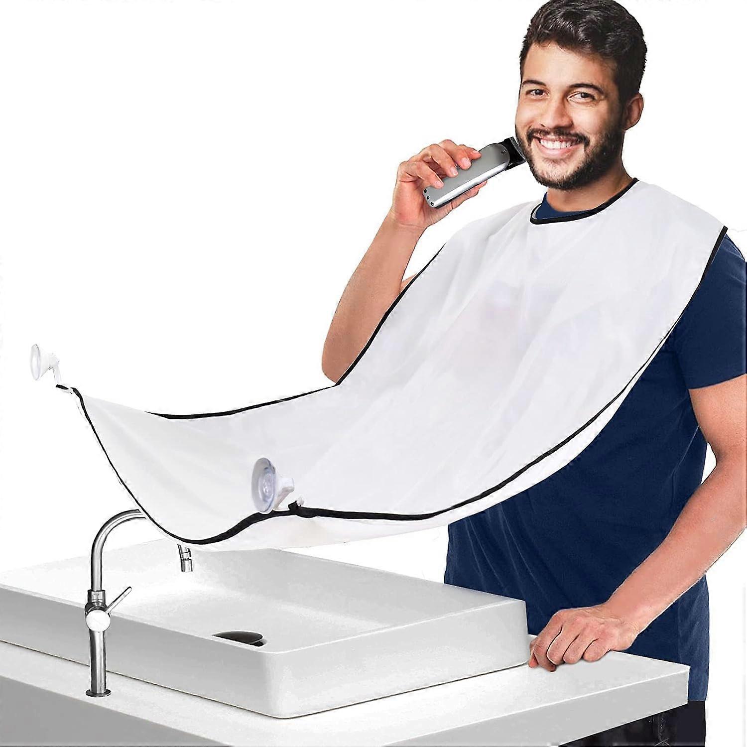 Beard Trimming Collector, Beard Trimming Collector for Men, Non-Sticky Beard Apron, with 4 Suction Cups
