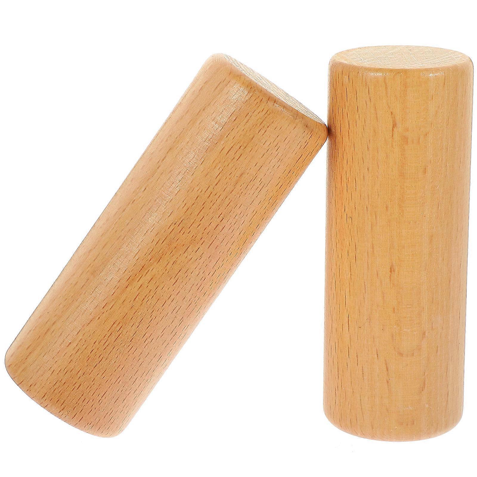 Wooden Natural Maracas Hand Percussion Wooden Light Brown Coordination Skills Training Music Instruments 2Pcs