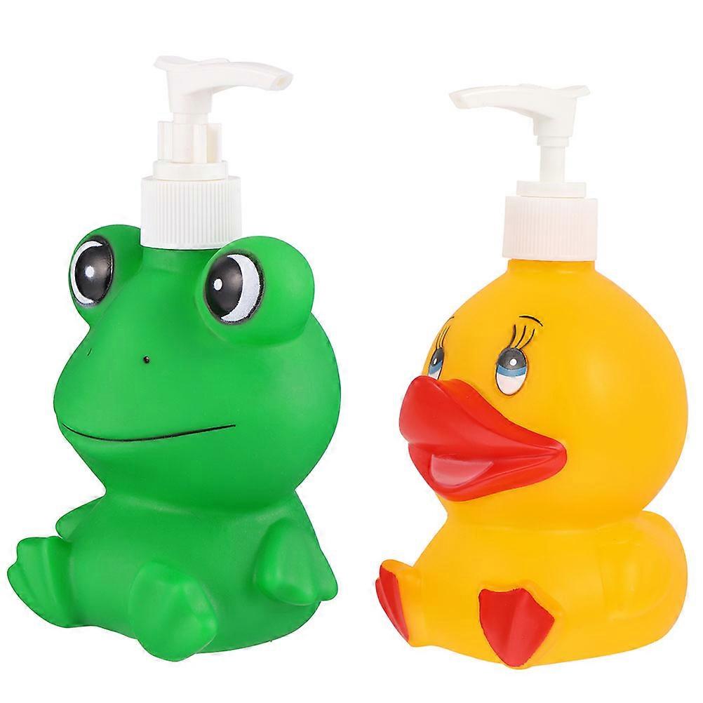Here's a polished and professional product description based on your input:
**2pcs Vinyl Lotion Dispensers Cartoon Shampoo Pump Bottles for Home,