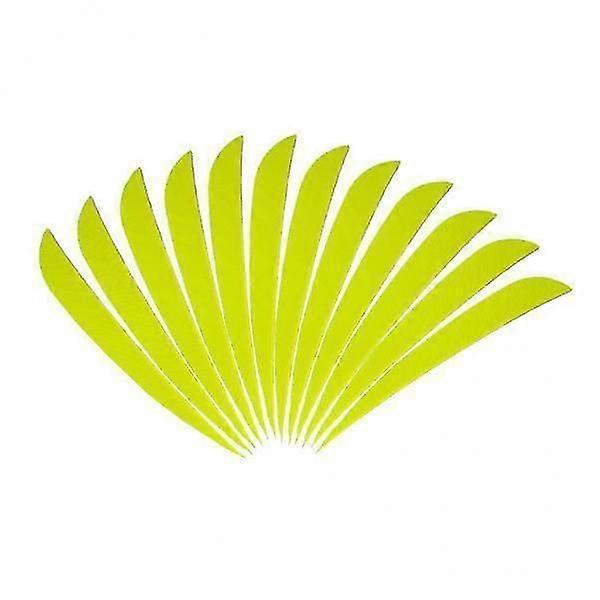 4x12pcs 3inch Tir à l’arc Flèche Turquie Plumes Fletchings Vanes Fluores Jaune