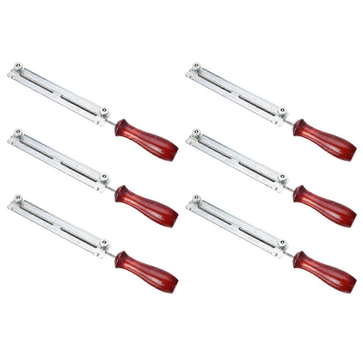 6pcs 3/16 Inch 4.8mm Round Flat Sharpening Sharpener Force File Files Holder Handle Kit Chainsaw Cha
