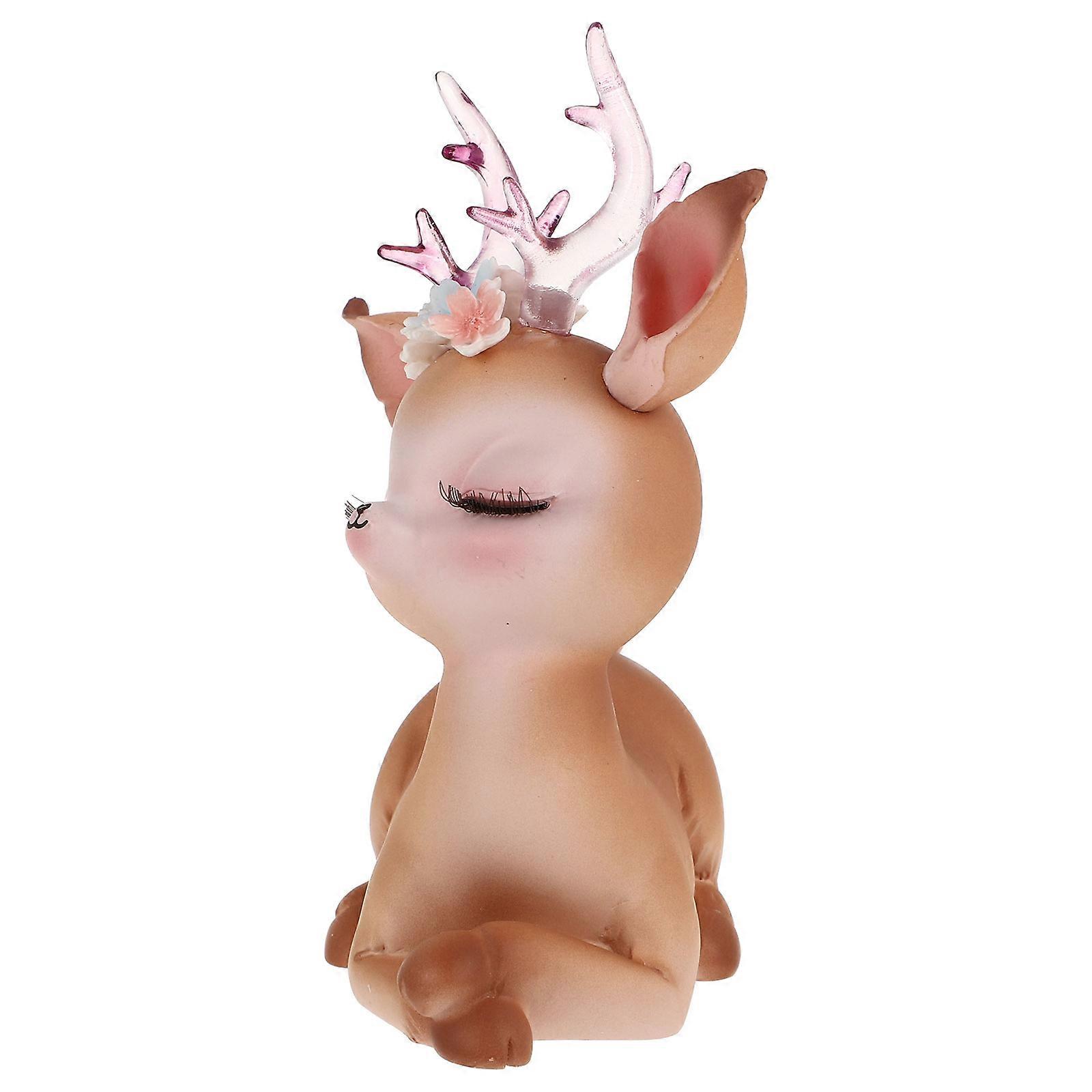 Tabletop Reindeer Decor Deer Figurine Decor Light Brown 8X5CM present 1Pack