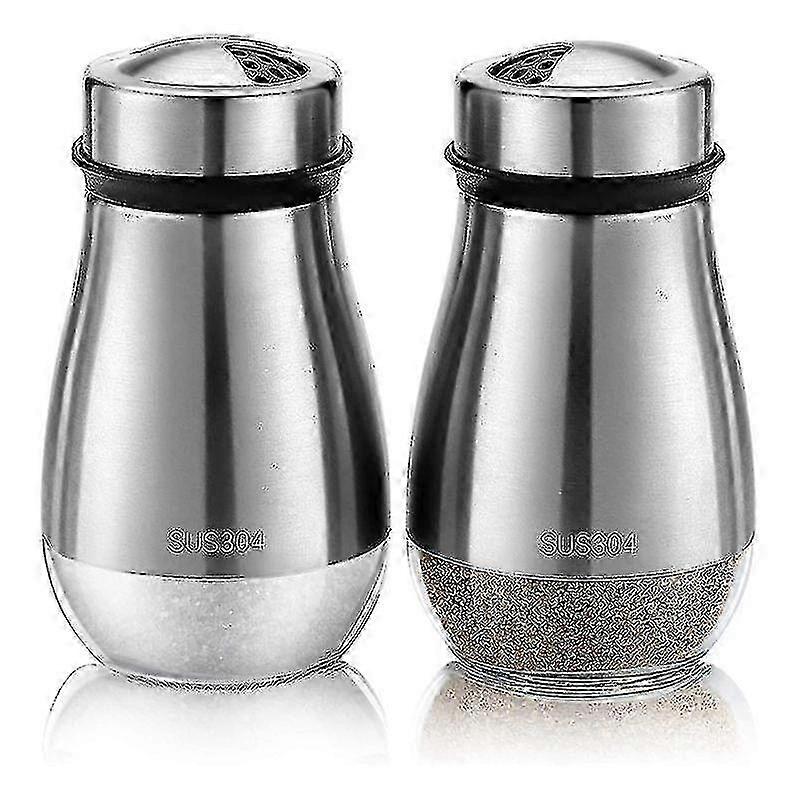 Set of 2 Adjustable Pour Hole Salt and Pepper Shakers for Easy Seasoning Control