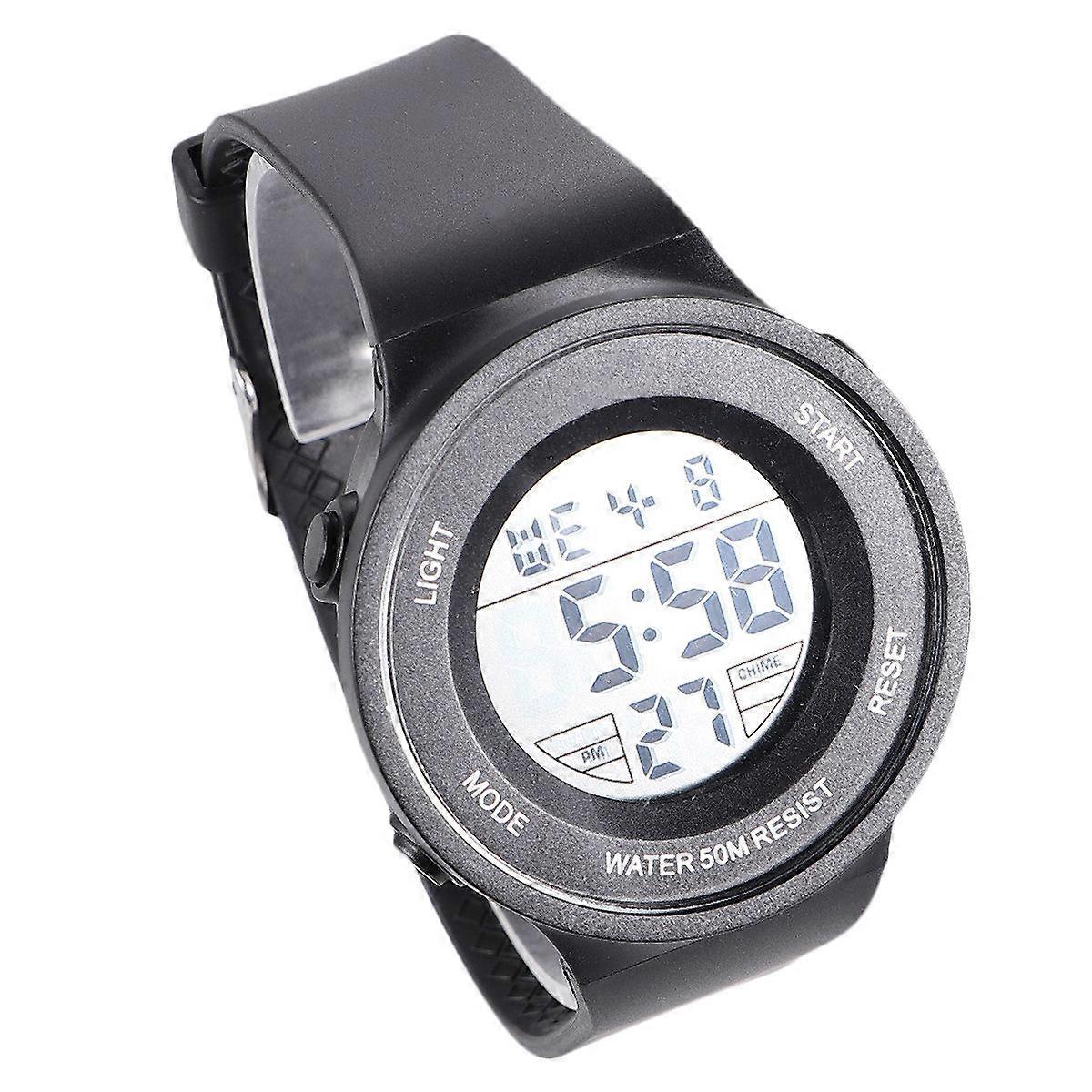 Waterproof Electronic Watch For Swimming Running Sports Multifunctional Wristwatch Black 25X4.5CM Luminous 1Set