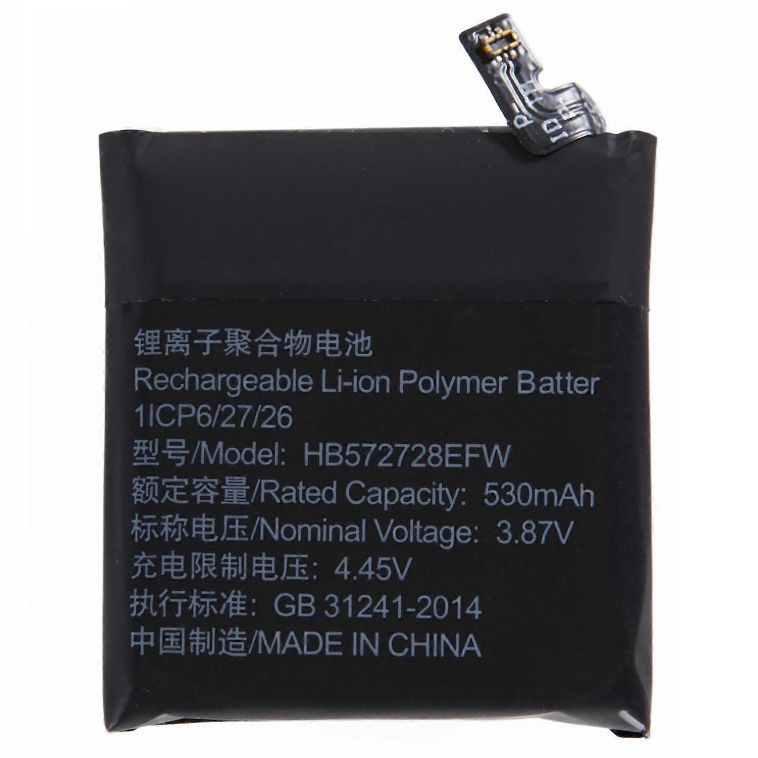 For Huawei Watch GT 3 46mm 3.87V 530mAh Li Ion Polymer Battery Assembly Part (Encode: HB572728EFW) (