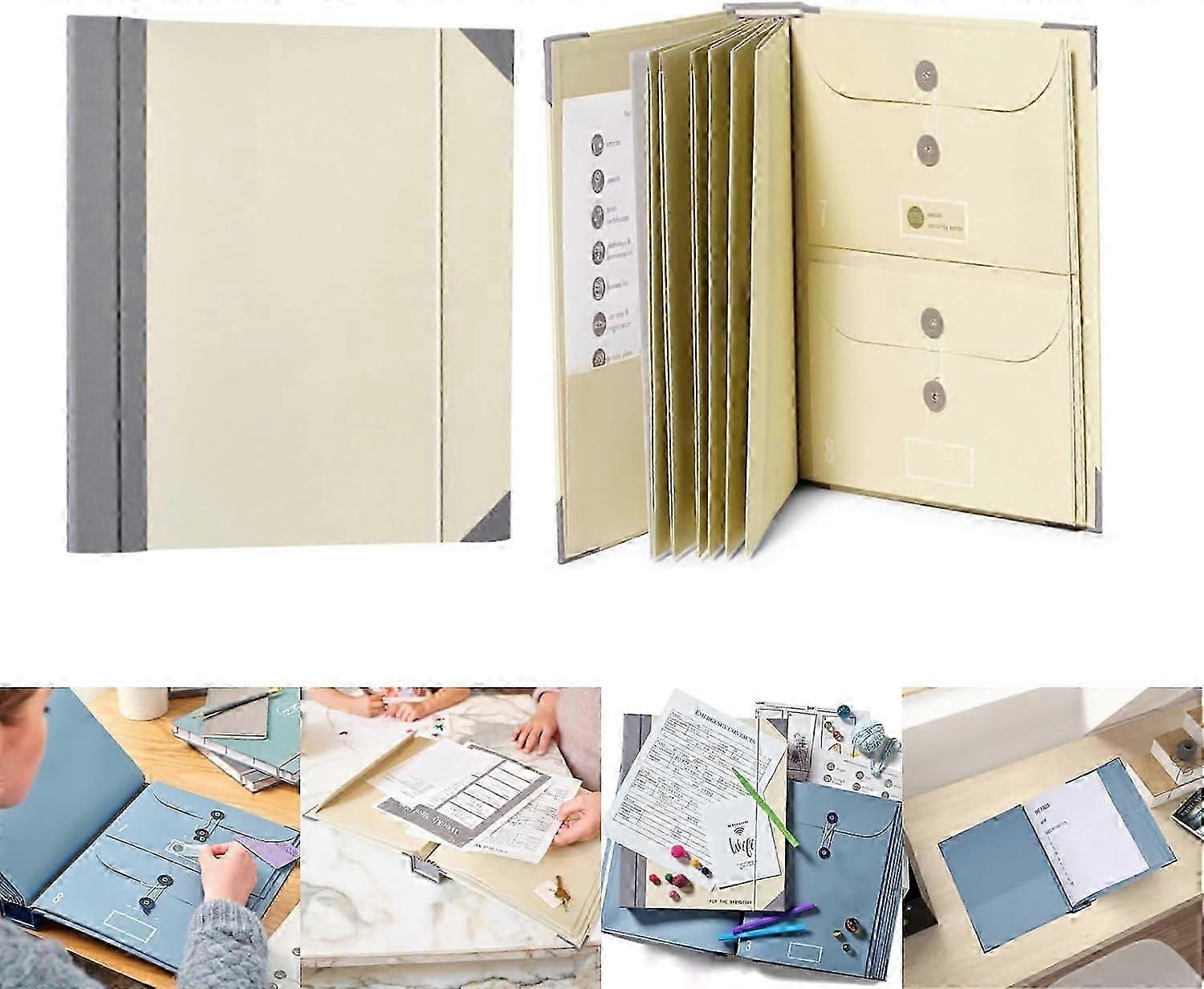 Folio Folders with Pockets, Accordion File Organizer for Paper, Bill, Important Documents Organizer for Estate Planning, in Case I Go Missing Binder
