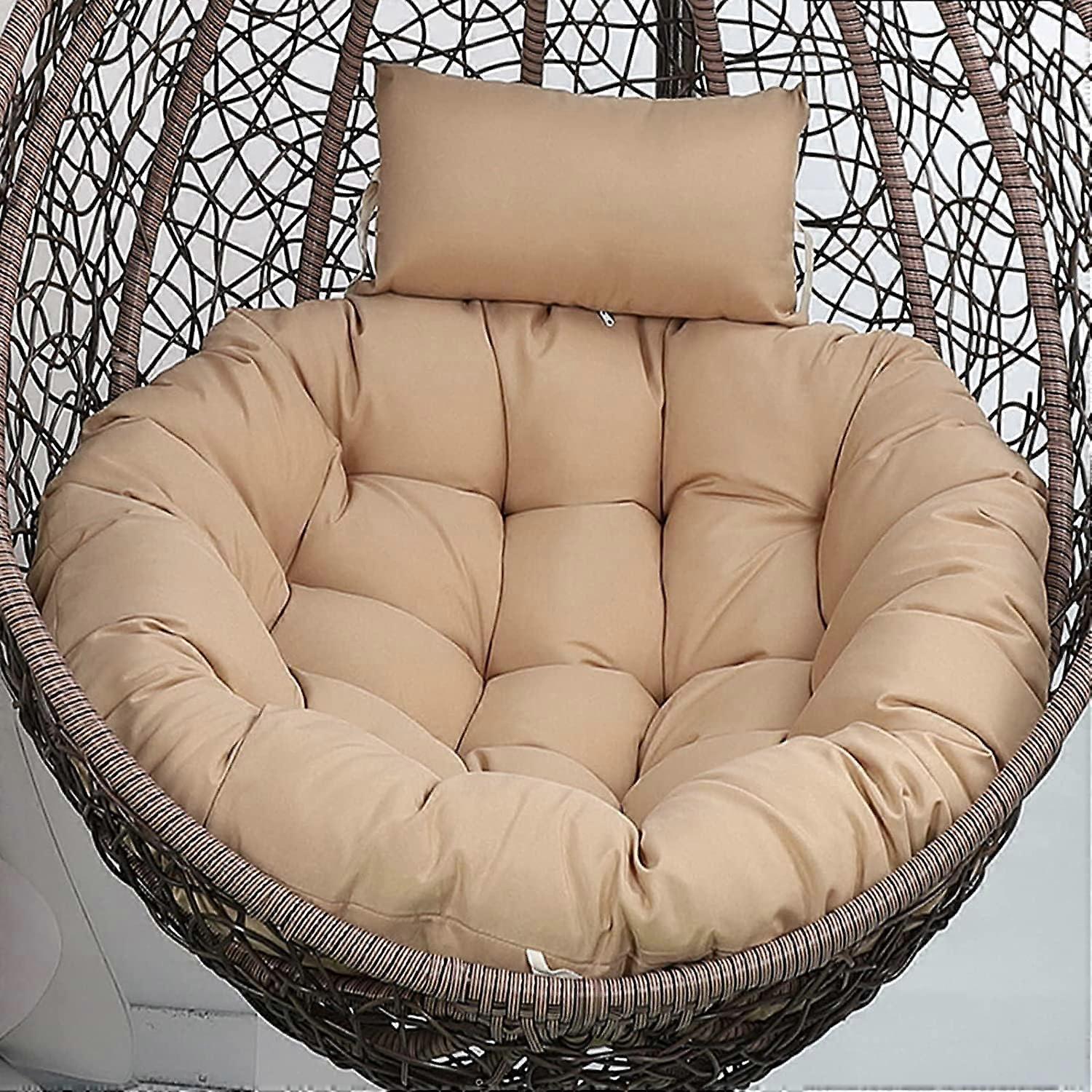 Large Round Seat Cushion, Hanging Chair Pads for Egg Hammocks, Beige One Size