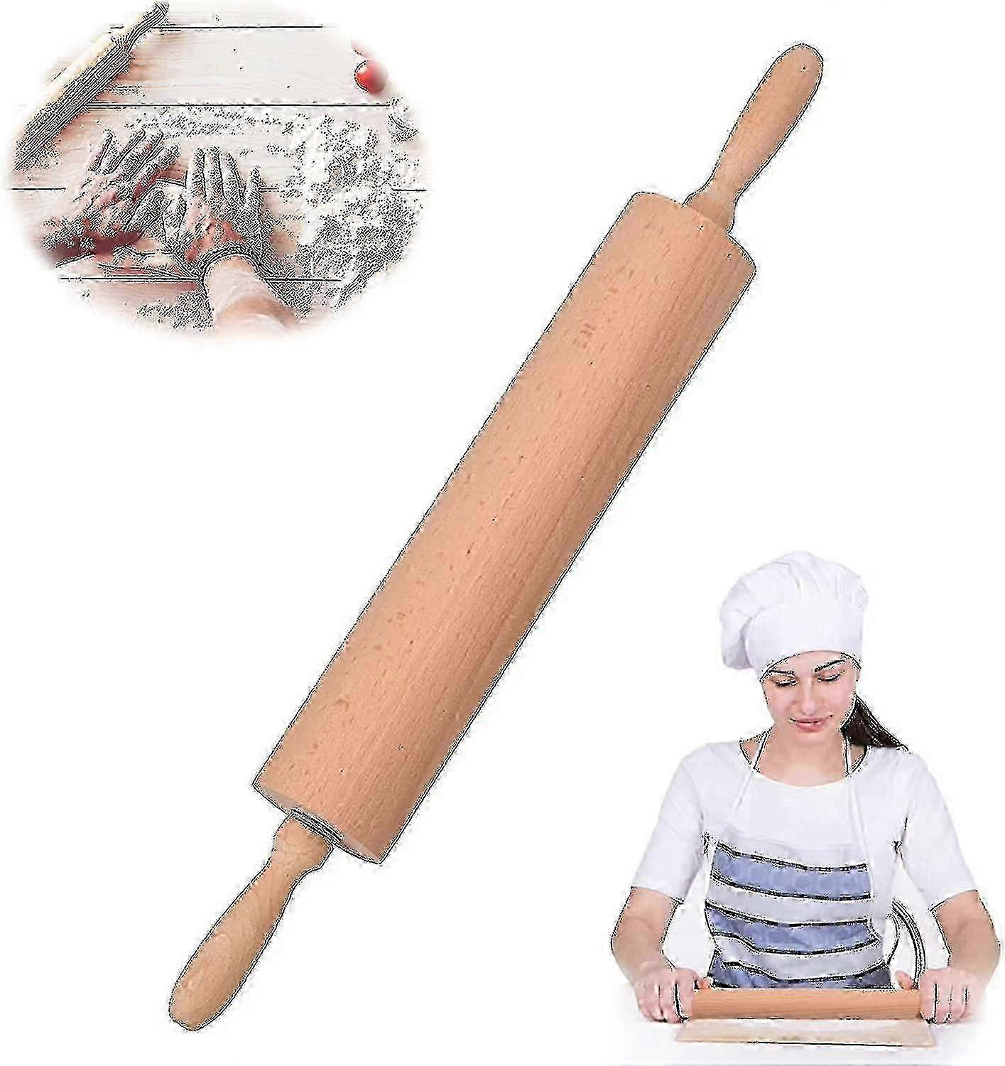 Houten deegroller, beukenhouten deegroller