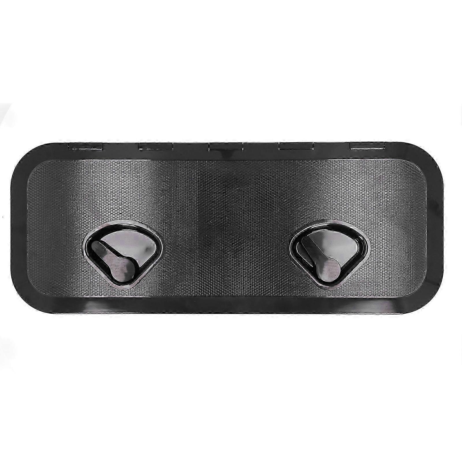 Deck Access Hatch Inspection Cover 180 Hinged Lid UV Resistant with Lock for Marine Boat 24 x 9.5in (Black)