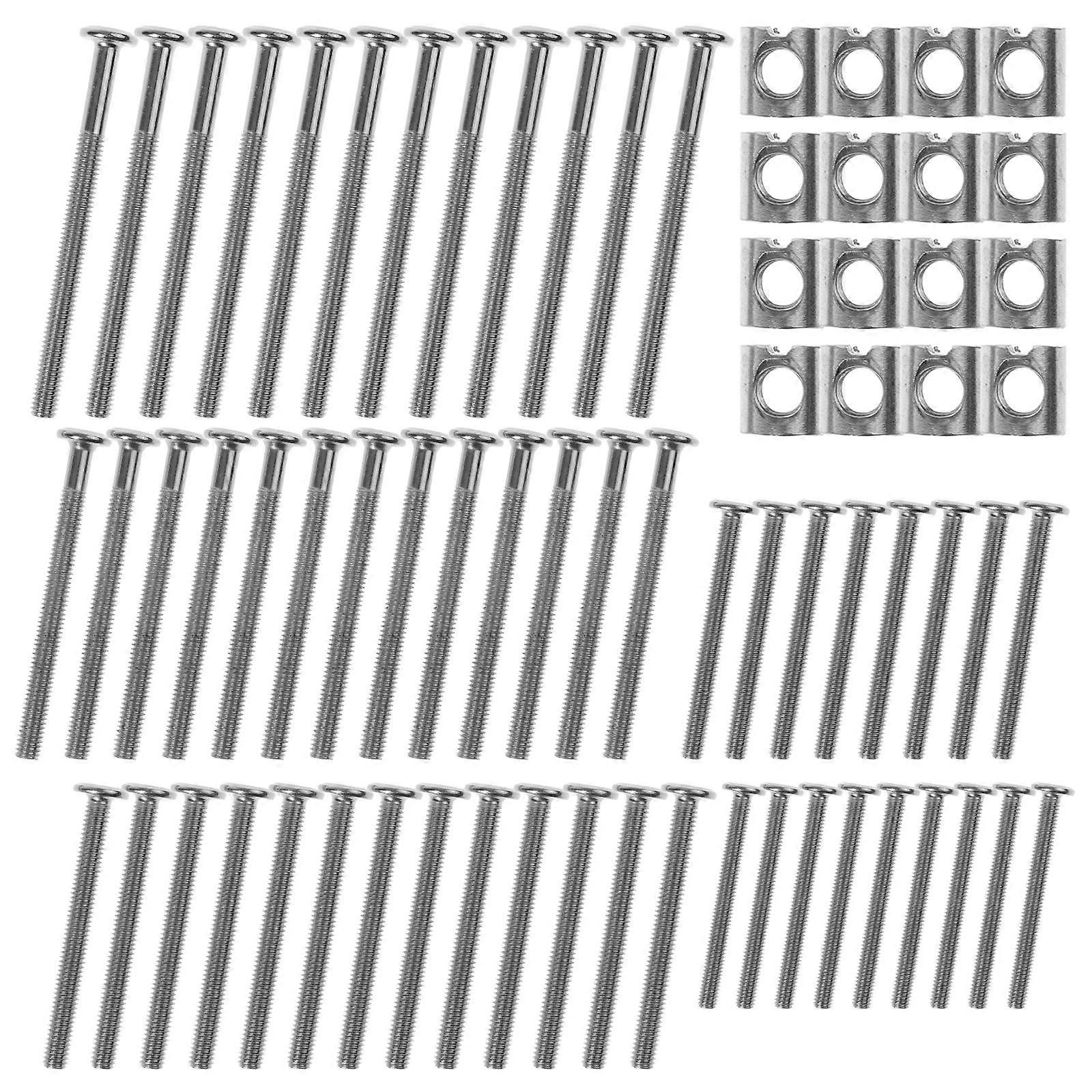Furniture Connector Bolts & Screws Assortment for Crib Hardware Replacement – Easy Installation with Plated Screws and Nuts for Home Furniture Repair