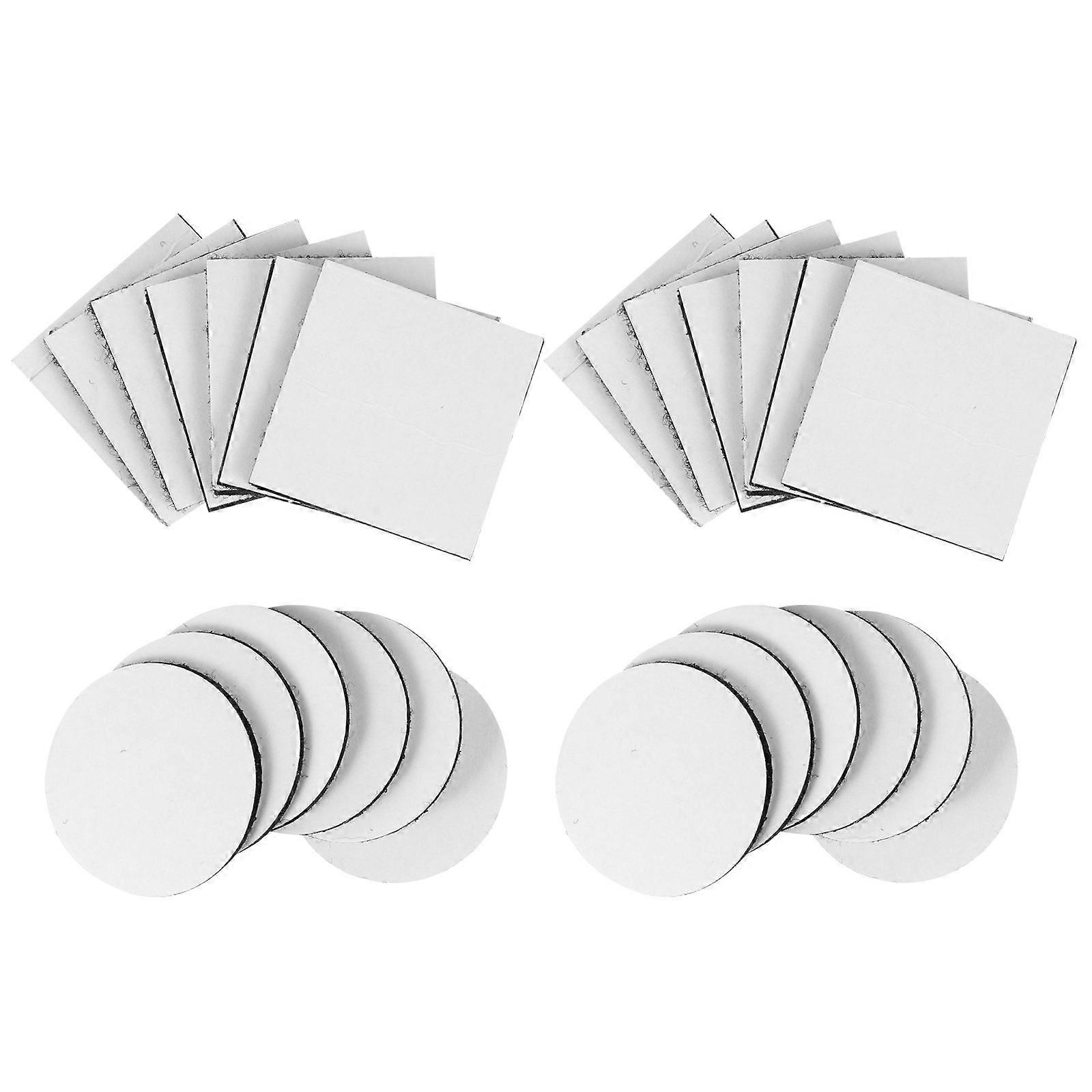 Household Adhesive Tapes Durable Double-Sided Hook and Loop Home Accessories Black 6x6cm Peel and Stick Application 40Pcs