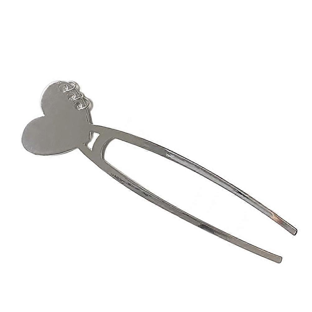 Furcă de păr Inimă simplă Ac de păr metalic Confortabil Purtare Programare 15x3.7cm 1Buc