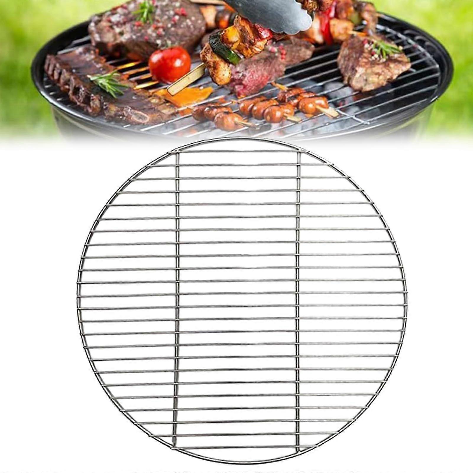 Stainless Steel Grill Rack Round 30/38/43cm - BBQ Grate for Camping Picnic Garden, Even Heat, Easy Clean