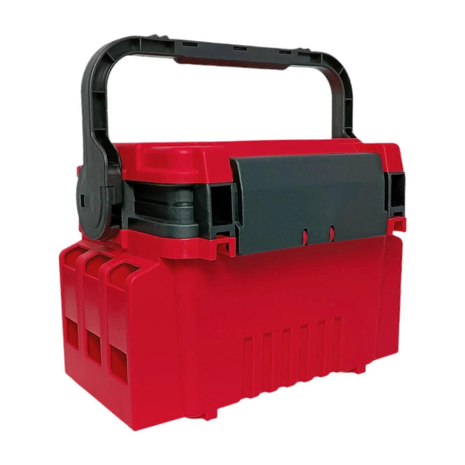 Portable Tackle Box Double-Layer Design Handheld Red Fishing Tackle Storage