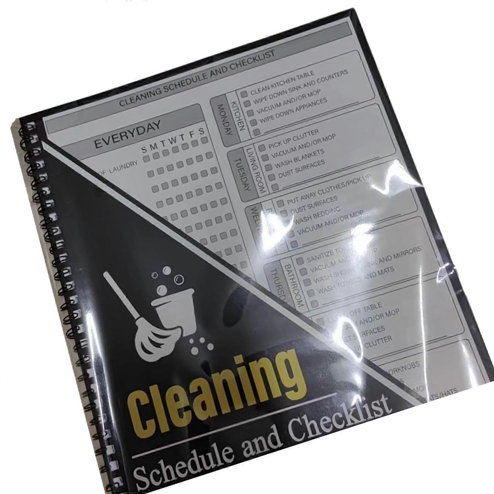 Portable Invoice Organizer for Home and Office, Clear Structure and Flexible Checklist for Cleaning Schedules Cleaning Planner Book