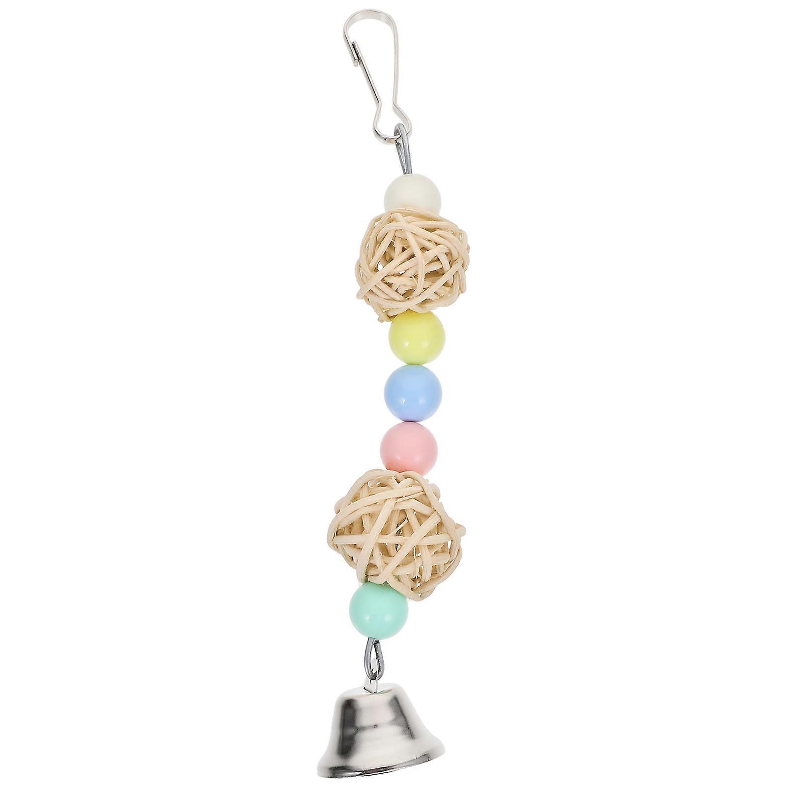 Durable Hanging Bird Foraging Toy with Bell for Parrots and Budgies – Encourages Chewing Instincts, Installation