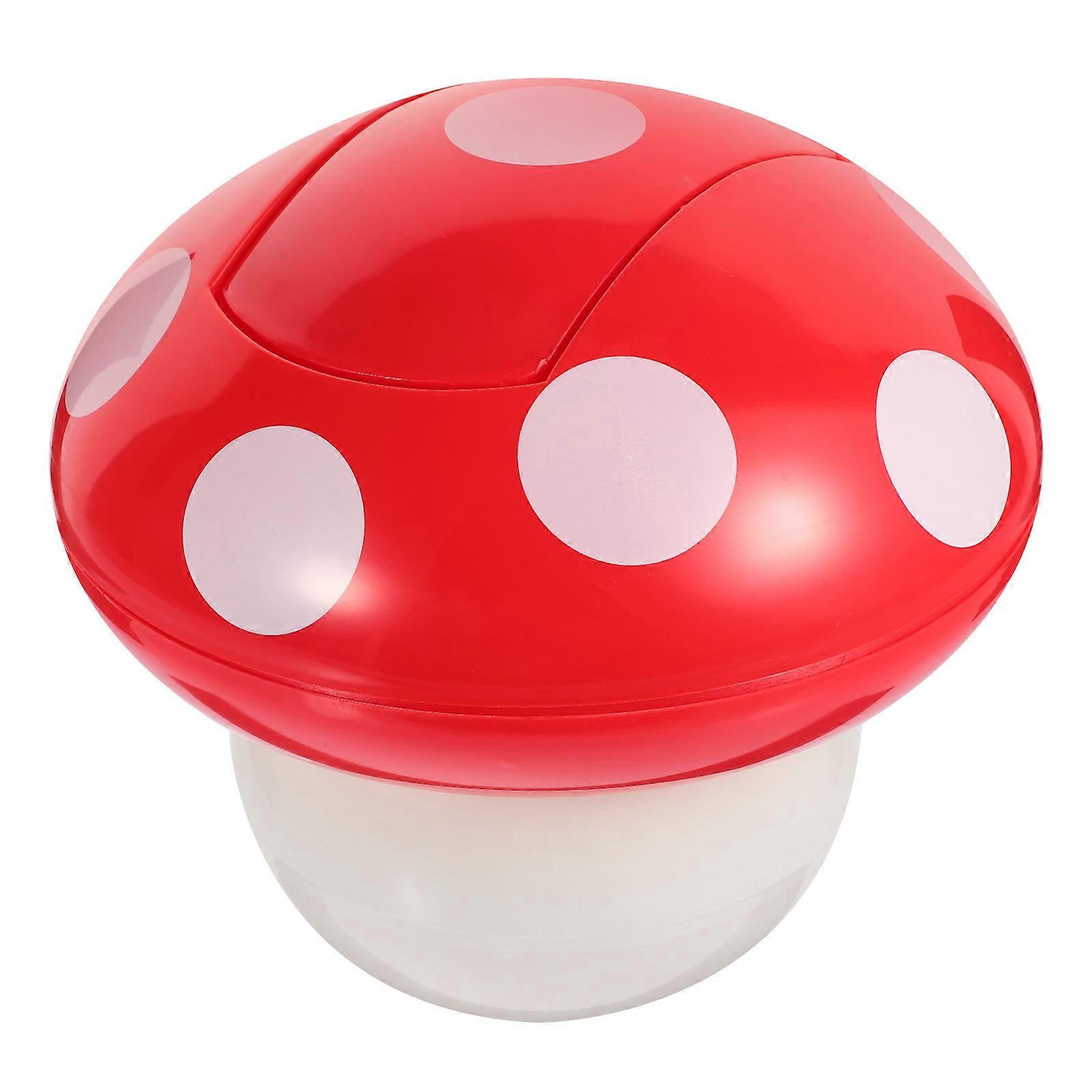 Mushroom Trash Can Red ABS Desk Trash Can with Vibrant-Decor for Home
