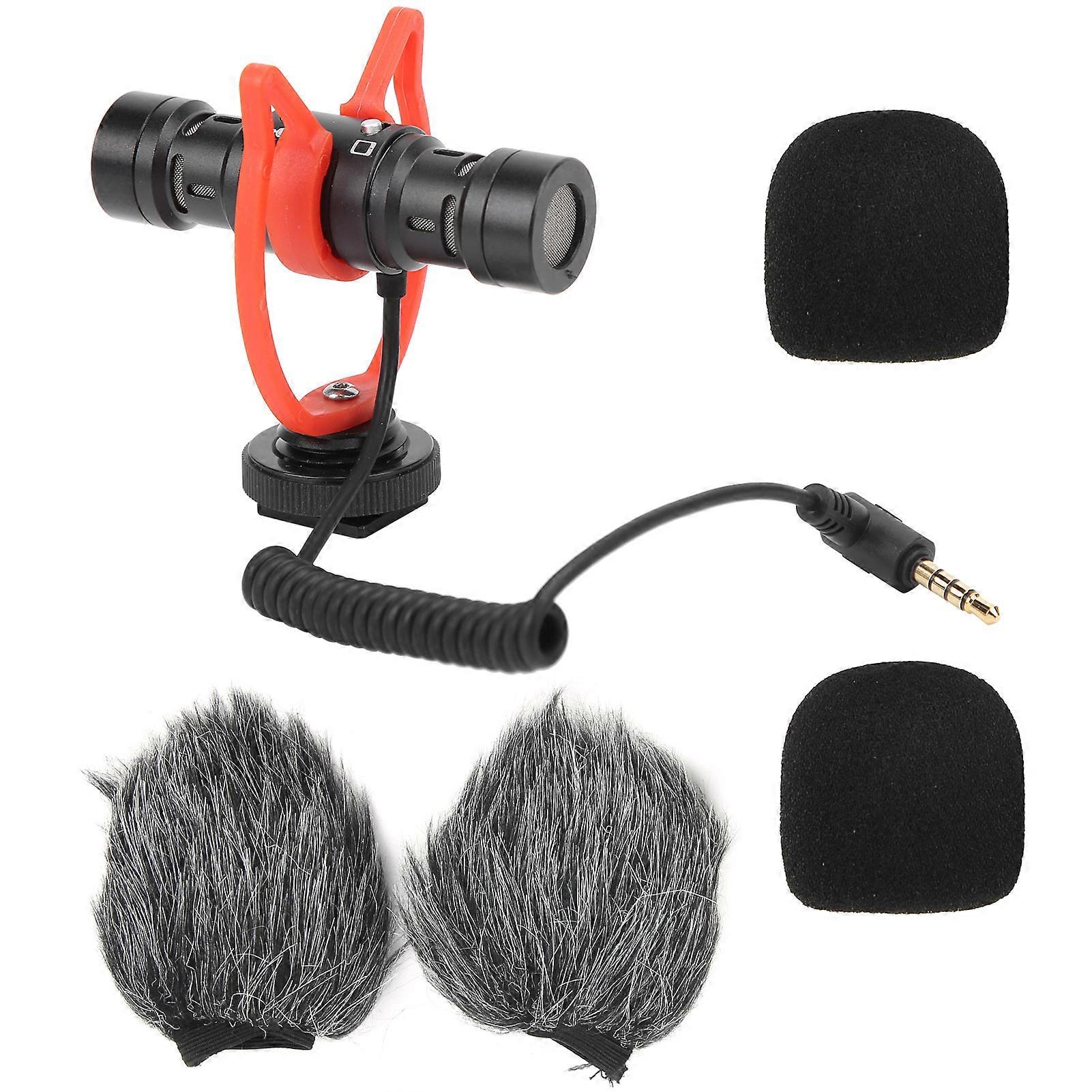 Dual Head Camera Microphone Recording Microphone for Vlogging/Live Streaming
