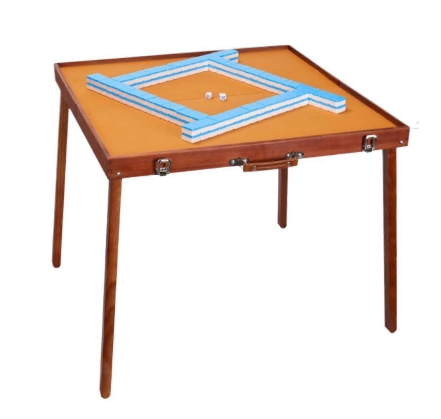 Mahjong Play Set with 144 Tiles, Table, Traditional Game (Blue) 30mm