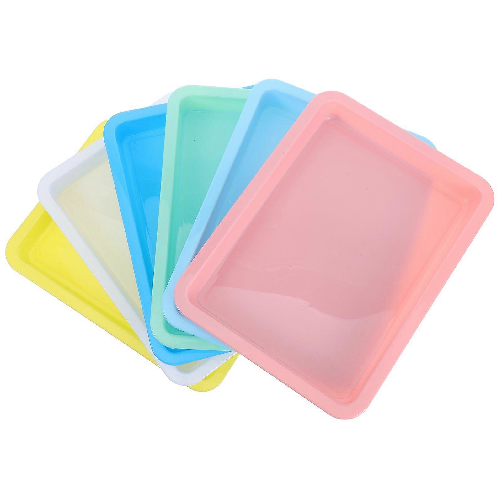 6pcs Plastic Art Trays Multi-color Activity Trays for Painting Crafts Organizer  DIY Projects Multi-Purpose Storage Trays
