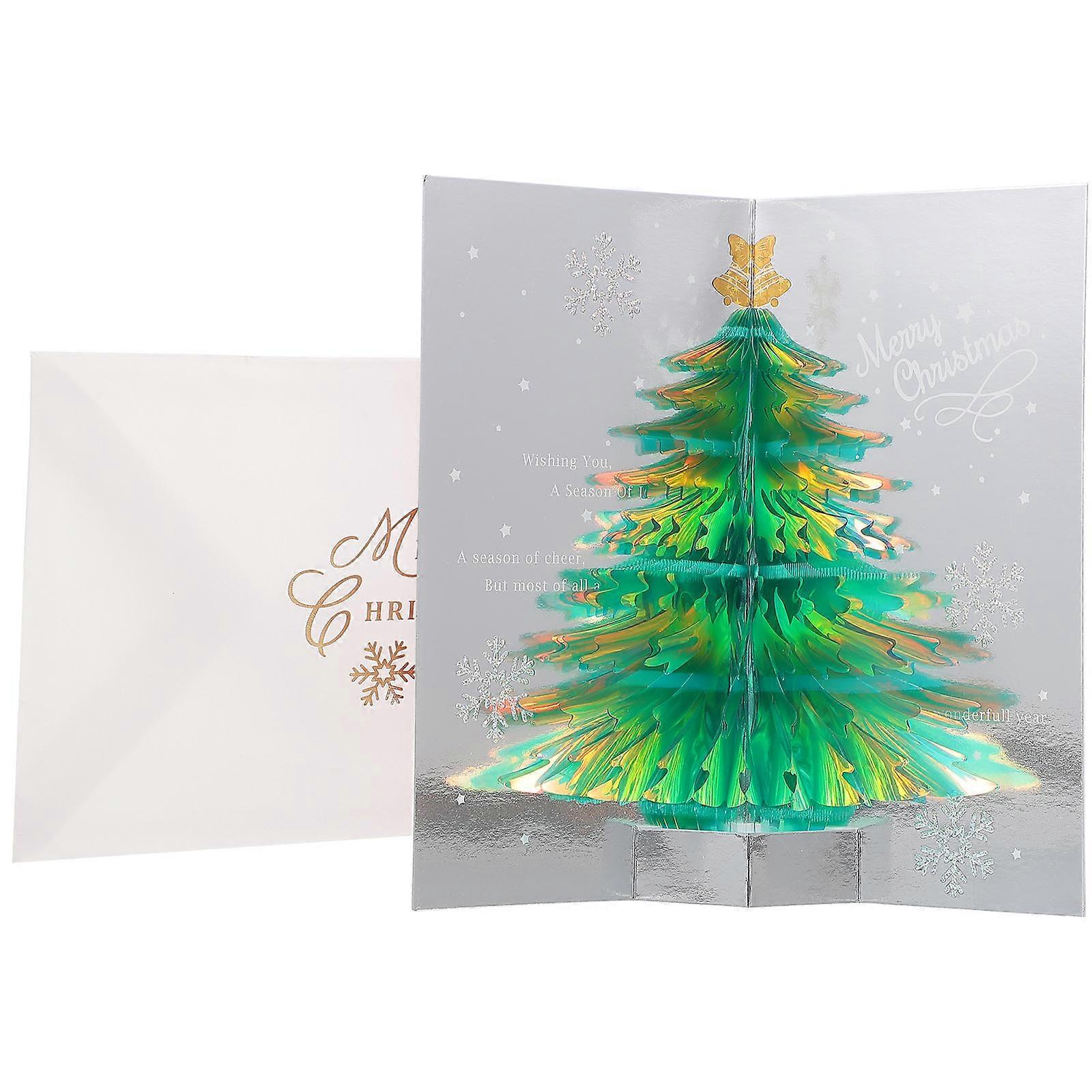 Delicate Design 3D Christmas Card Party Blessing Wishes Special Paper 19.5X11CM Families 1Pcs
