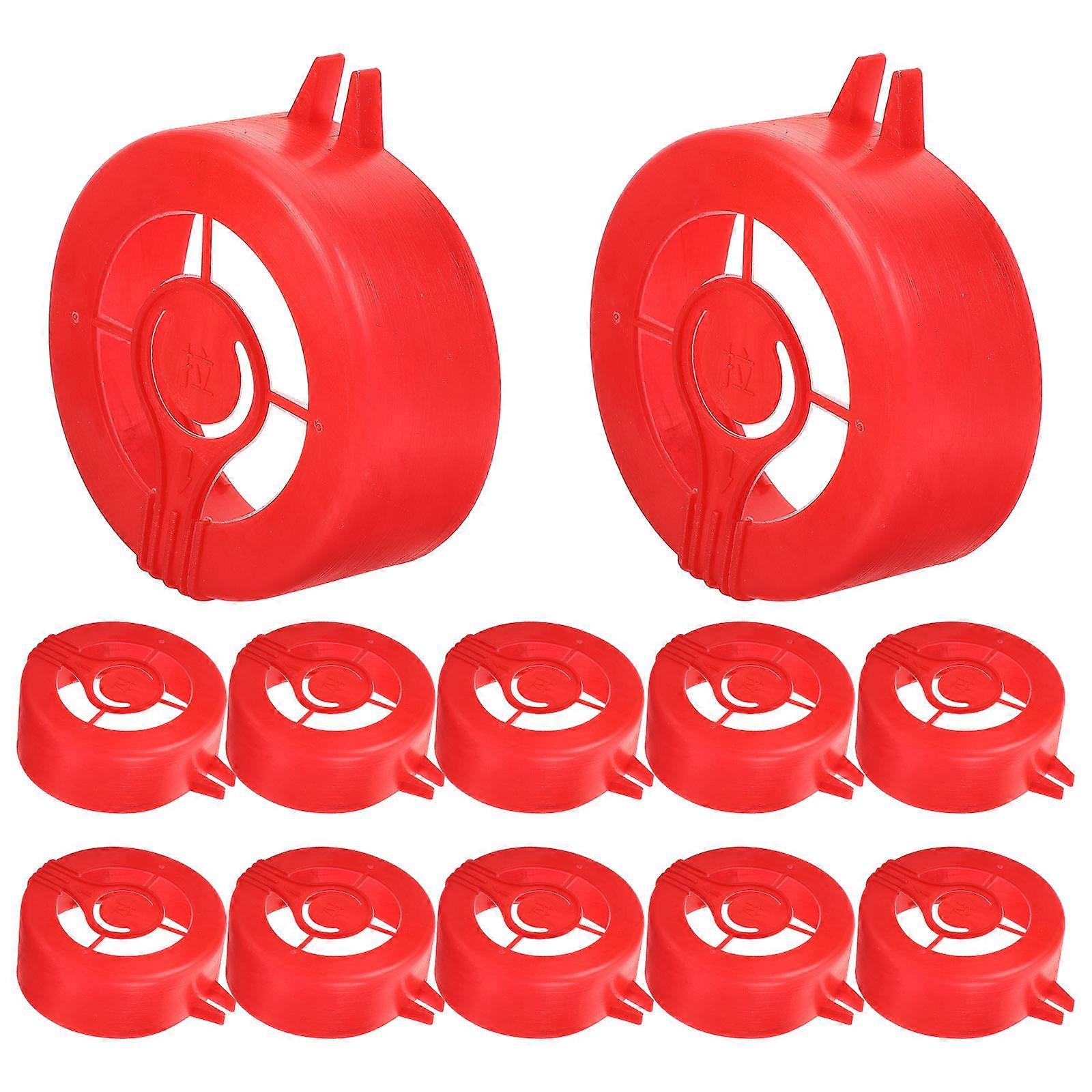 Bucket Sealing Plug Drum Lids For Industrial Use Red Plastic 12Pcs Prevent Leaking