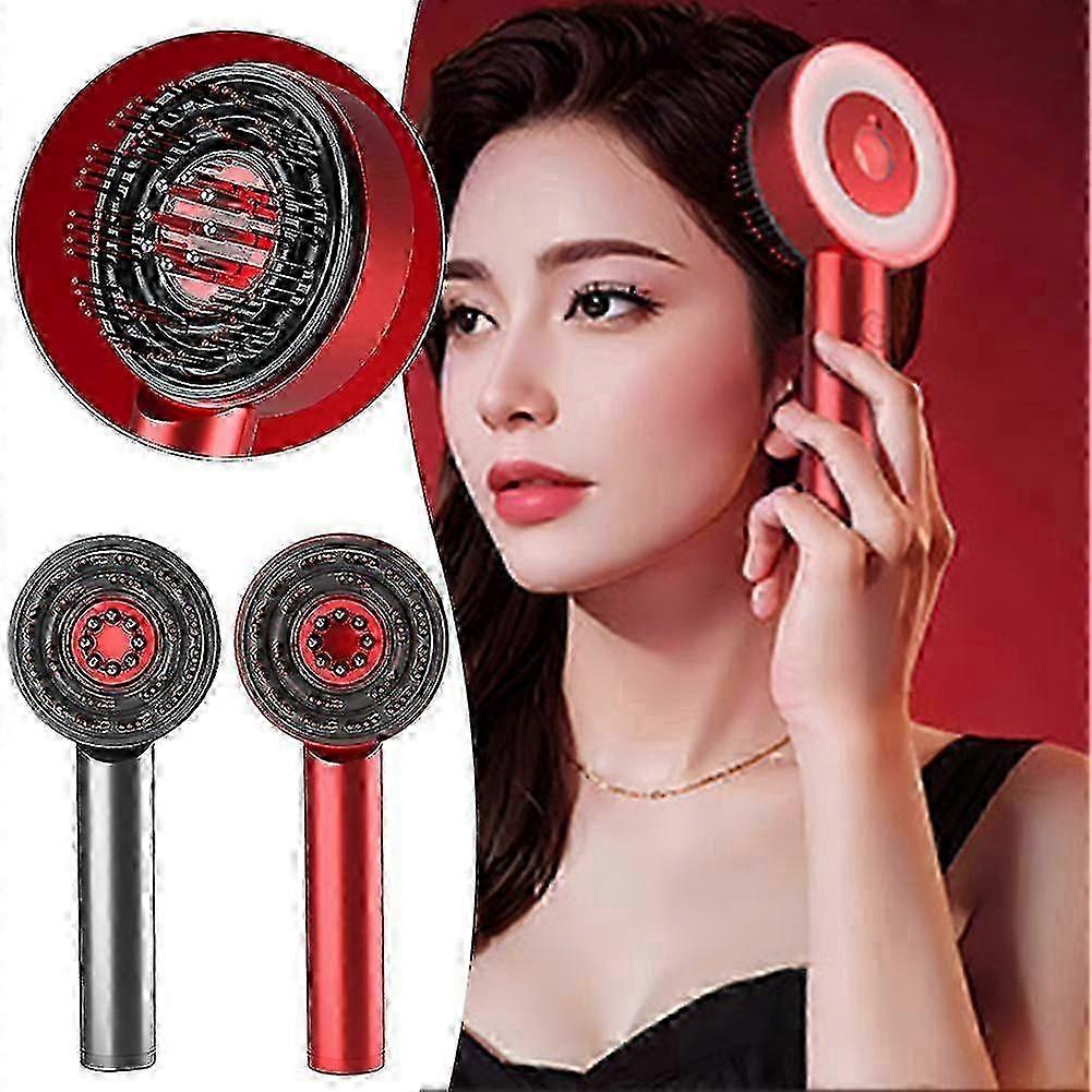 Red Light Therapy Brush Multipurpose Scalp Massaging Brush with Red Light Oil Applicator