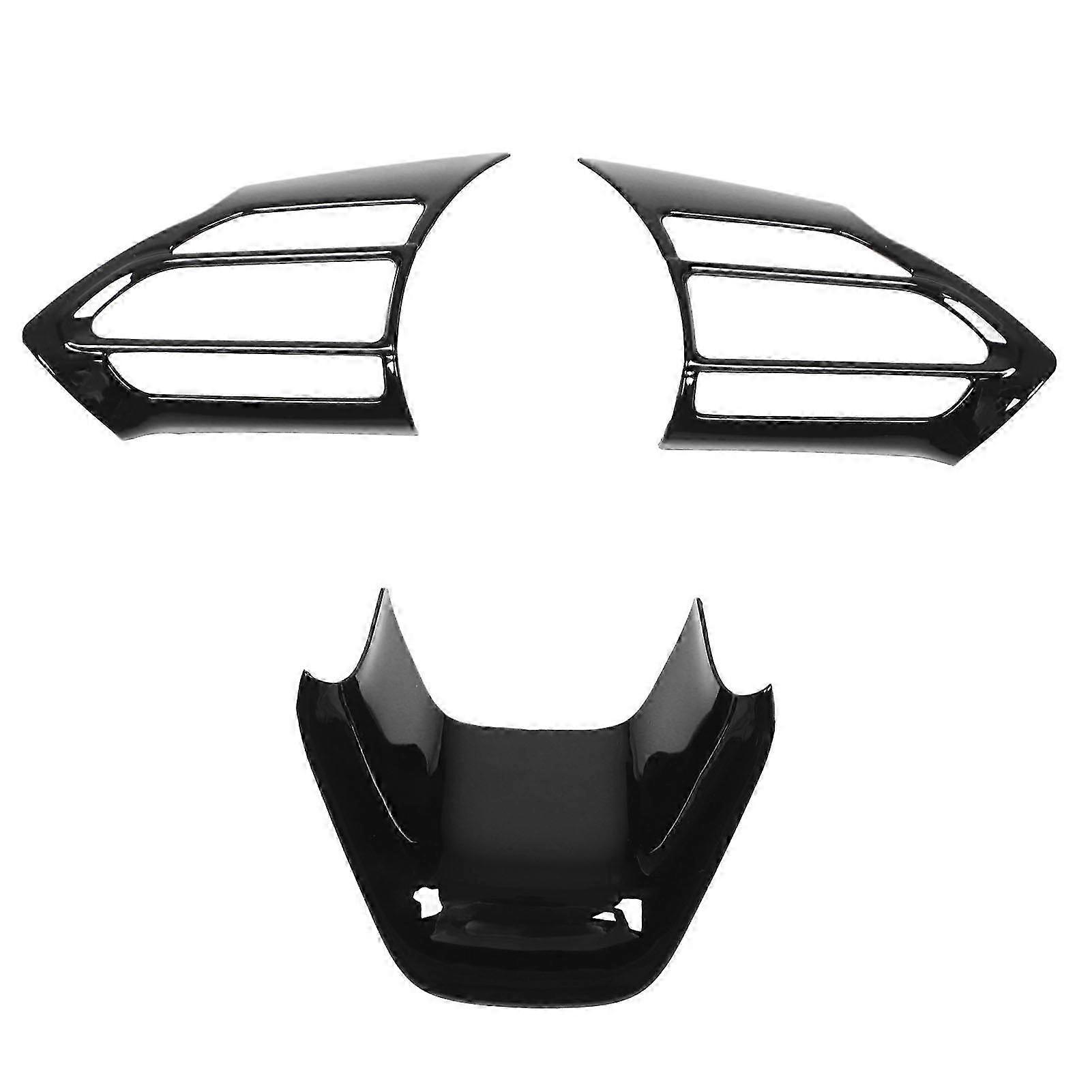 3PCS Car Steering Wheel Trim Frame Bright Black Replacement for Suitable for Certain Brands