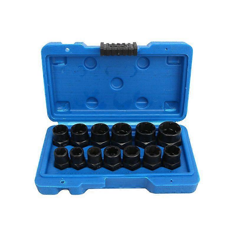 13 Piece Twist Socket Set, 3/8" Damaged Bolt Extractor, Lug Nut Extractor Socket Set for Wheel Nut Removal