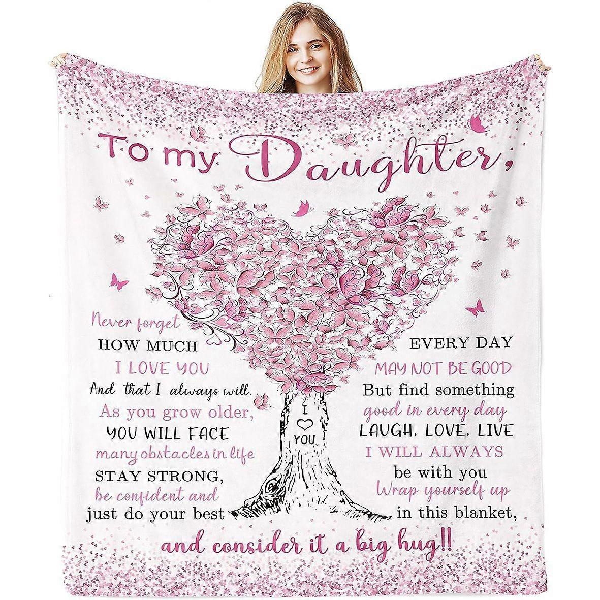 Dcera Téma Deka Tištěná Flanelová Deka Strana Ložnice Dekorace Přehoz Deka Šťastný Den matek MT169