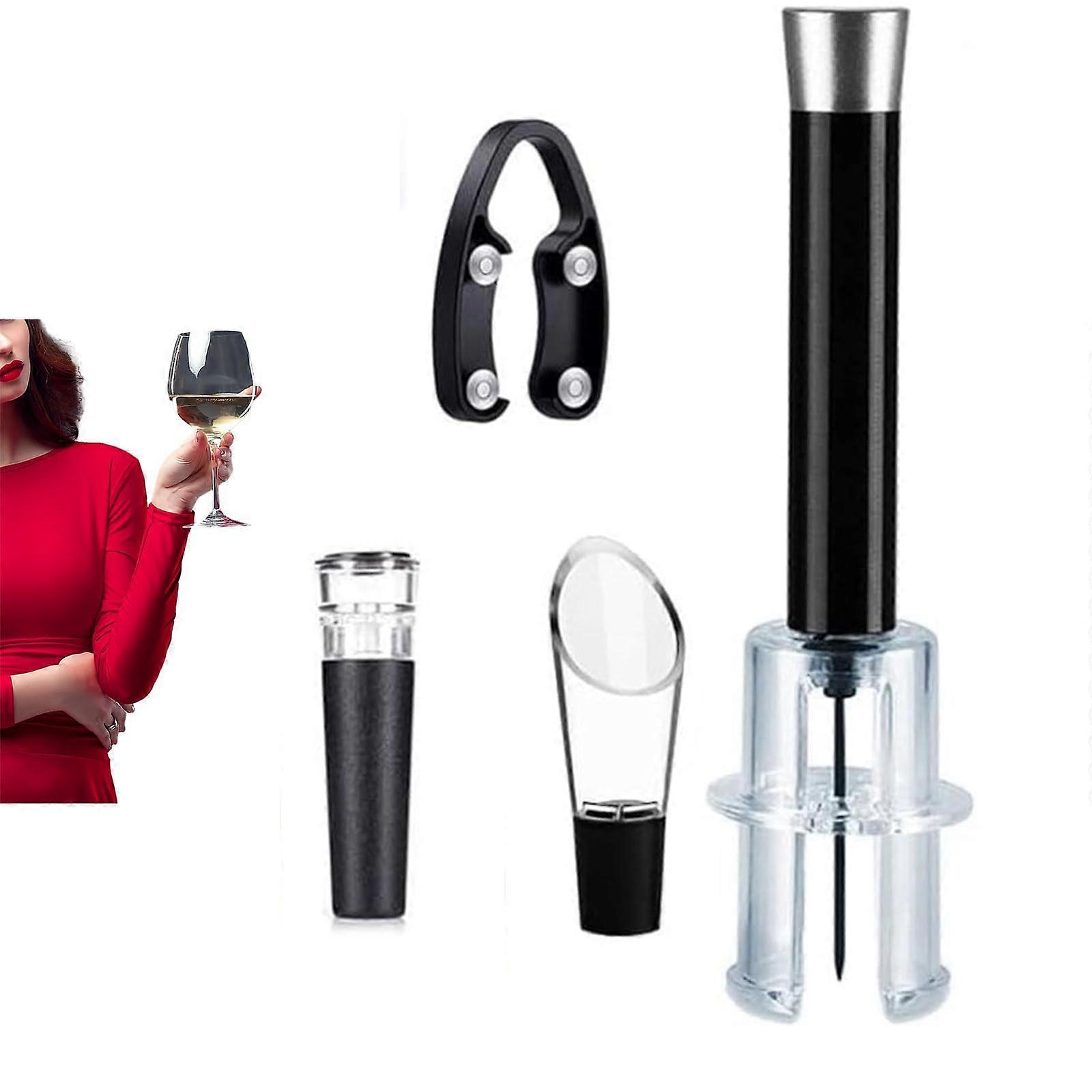 Wino on The Go Wine Opener Set, Set of 4, Wine Accessories Gift Set