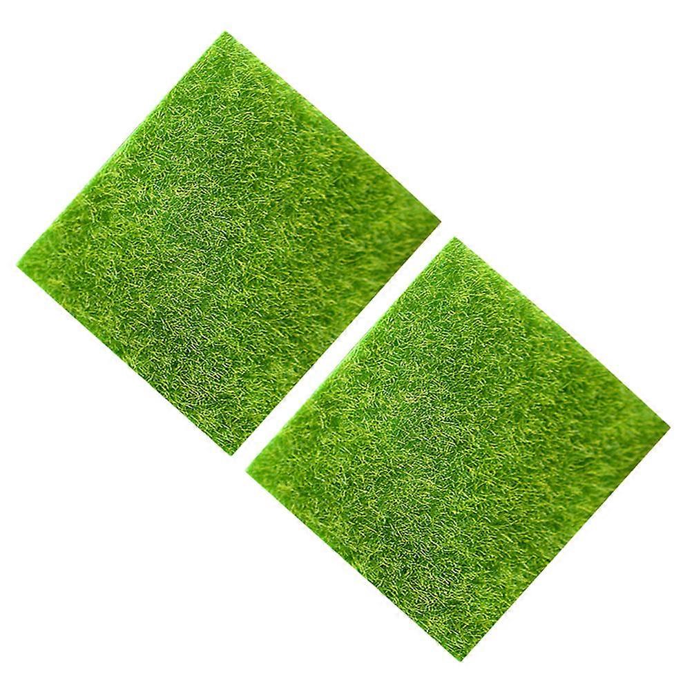 2pcs Micro Landscape Simulation Turf Moss Decoration Durable Artificial Grass Mat for Fairy Garden Craft Indoor Outdoor DIY Ornament Weather
