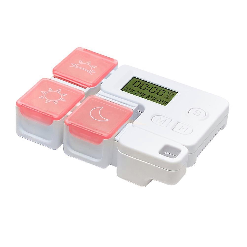 1PC 3 Compartments Portable Combination Timing Remind Smart Medicine Case Without Battery (Red)