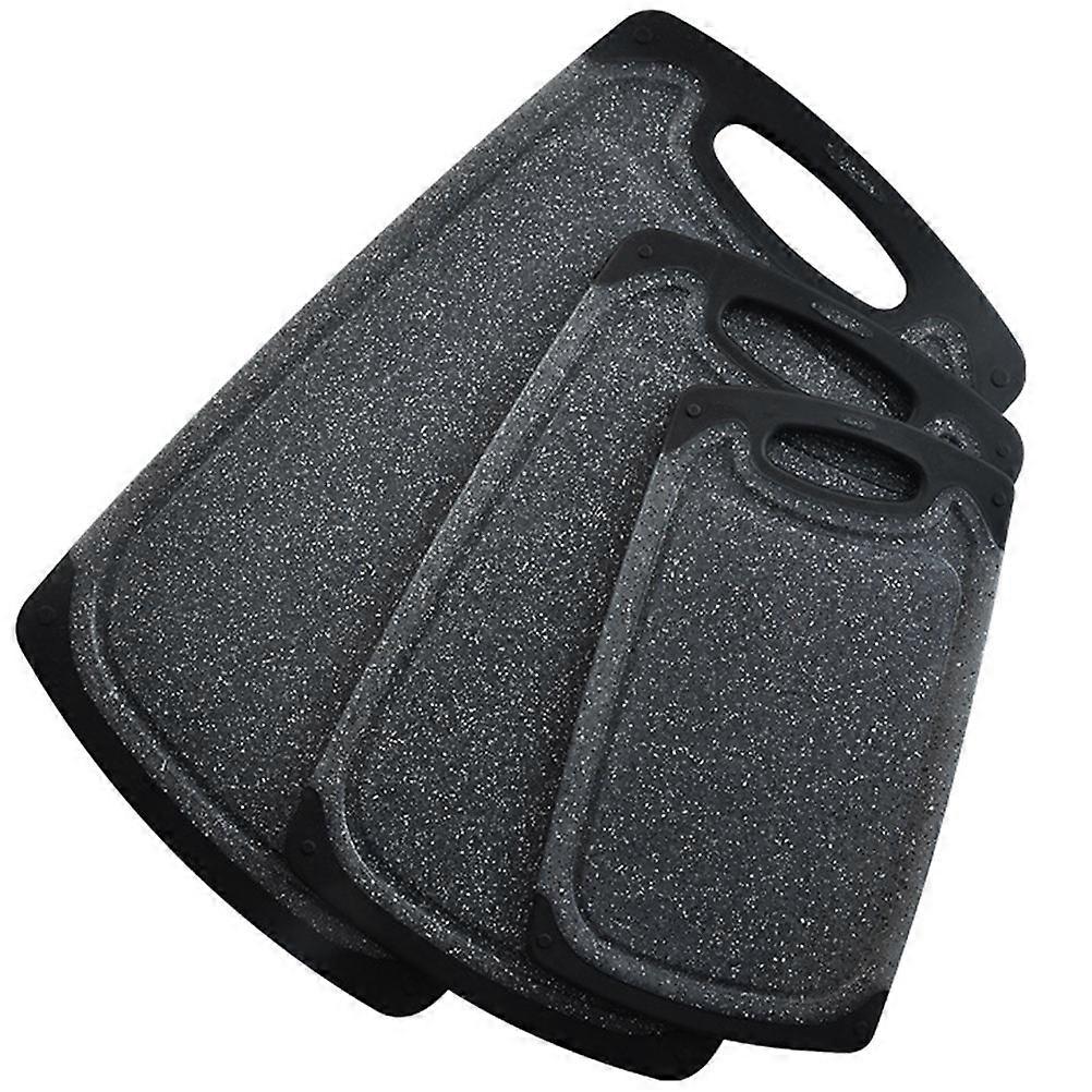 Black Plastic Cutting Board for Cutting with Antiskid Design and 3PCS