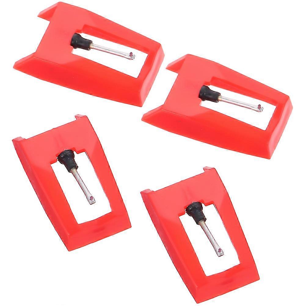 Record Player Stylus Replacement Made of Durable Plastic and Aluminum with Red Color for Most Players