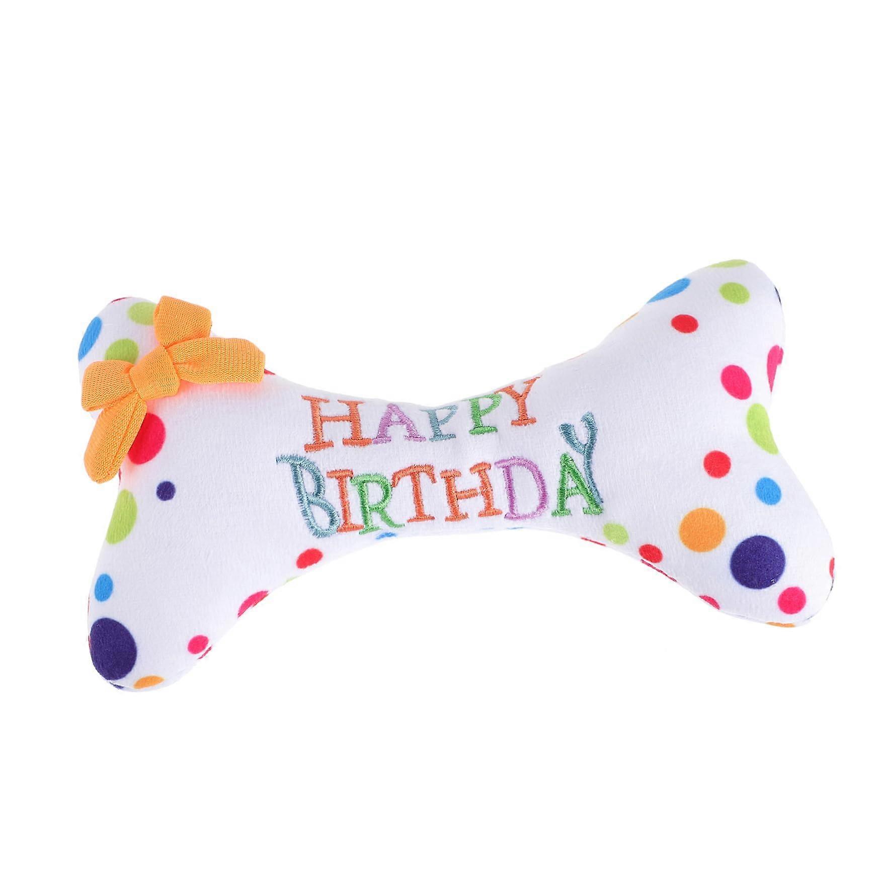 Plush Bone Dog Toy For Teething Puppies, Large And Small, Stuffed Colorful Plush Bone, Birthday Gift Toy
