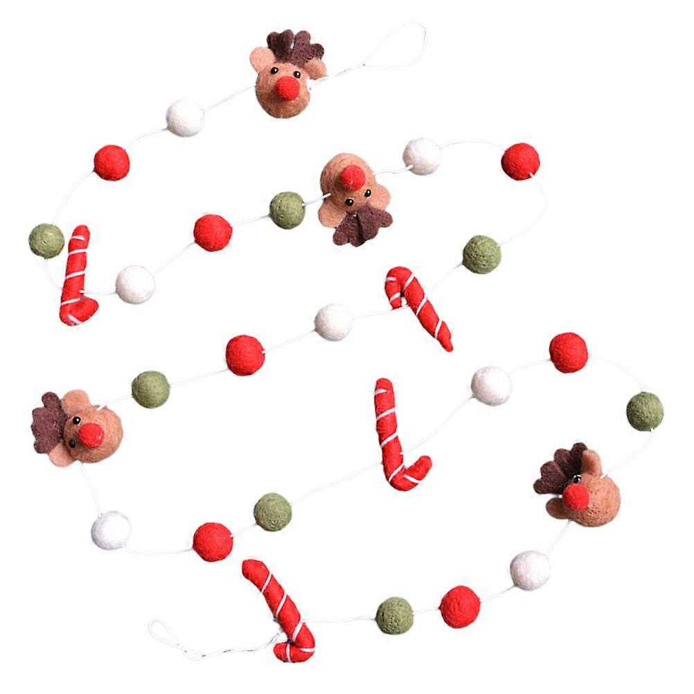 Felt Fabric Hanging Ornament Festive Design Antler Shapes Assorted Color 2m Length Christmas Tree Decoration 1Pcs
