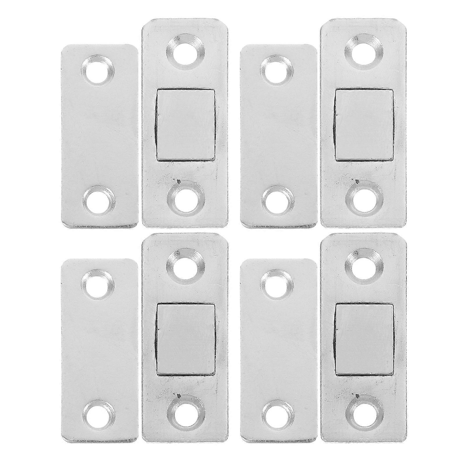 Adhesive Magnetic Latch 4 Sets Invisible Magnetic Cabinet Door Catch Secure Closure Iron Material For Wardrobe Cabinets 4Sets