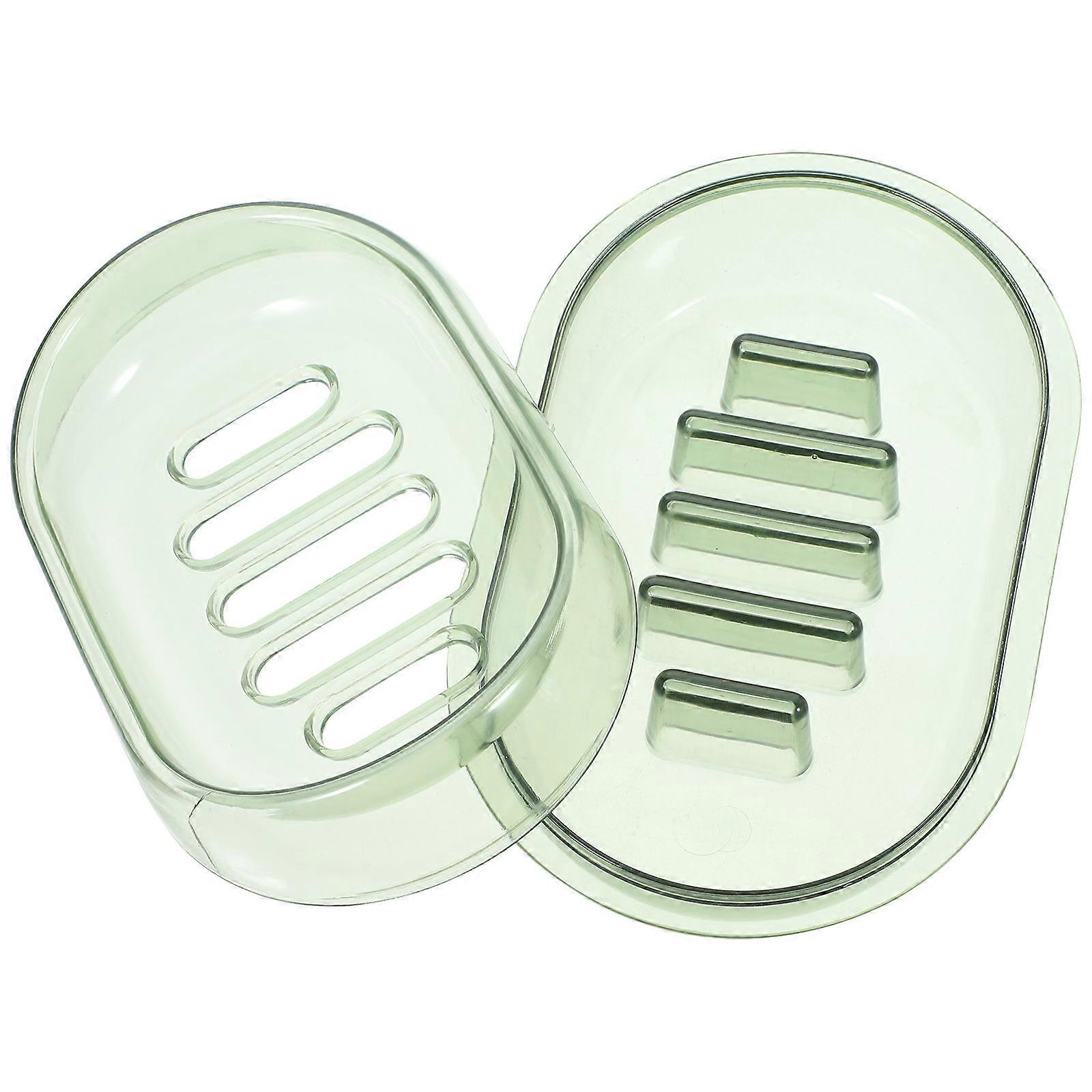 Bathroom Soap Tray Double-Layers Soap Dish Drainage Rectangular Material Luxury Design For Household Users 1Set