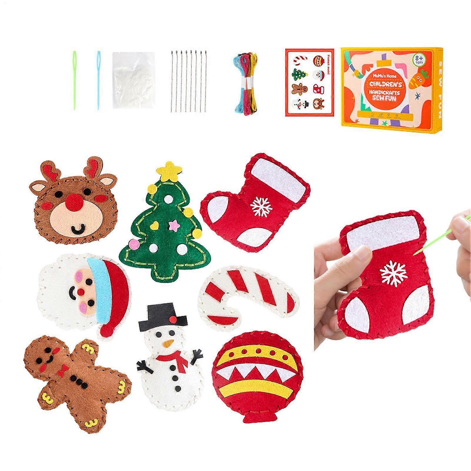 Gingerbread Man Sewing Kit For Beginners, Handmade Christmas Craft Toy, Pattern Included, Beginner Friendly