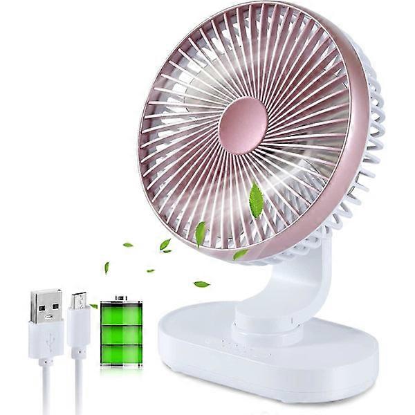 Battery Operated Fan, Portable, 4 Speeds 4000 Mah 8.9 Inch USB Powered Fan, Desk Fan with Adjustable Angle