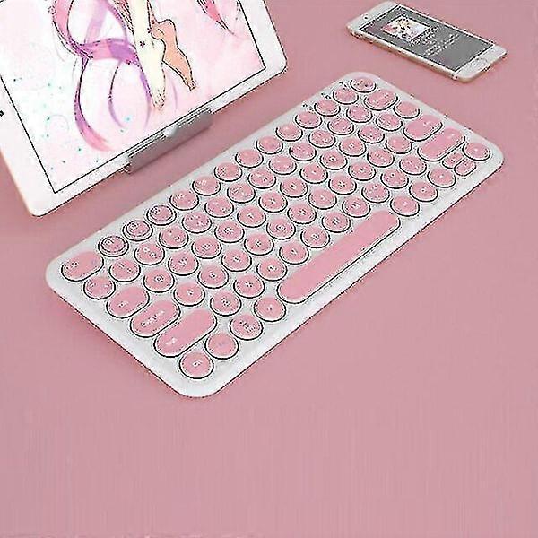 Qwert Bluetooth iPad Keyboard Mouse Set For Laptop PC Mini Rechargeable Magic Keyboard (pink)