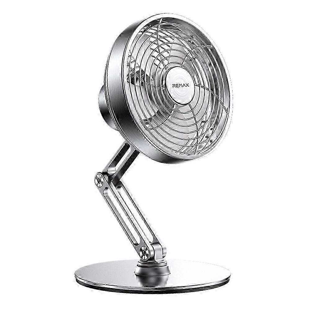 Rechargeable Portable Desk Fan with 360-Degree Rotation - Metal Adjustable Fan for Home & Office Use Compatible with REMAX RS-ZF10