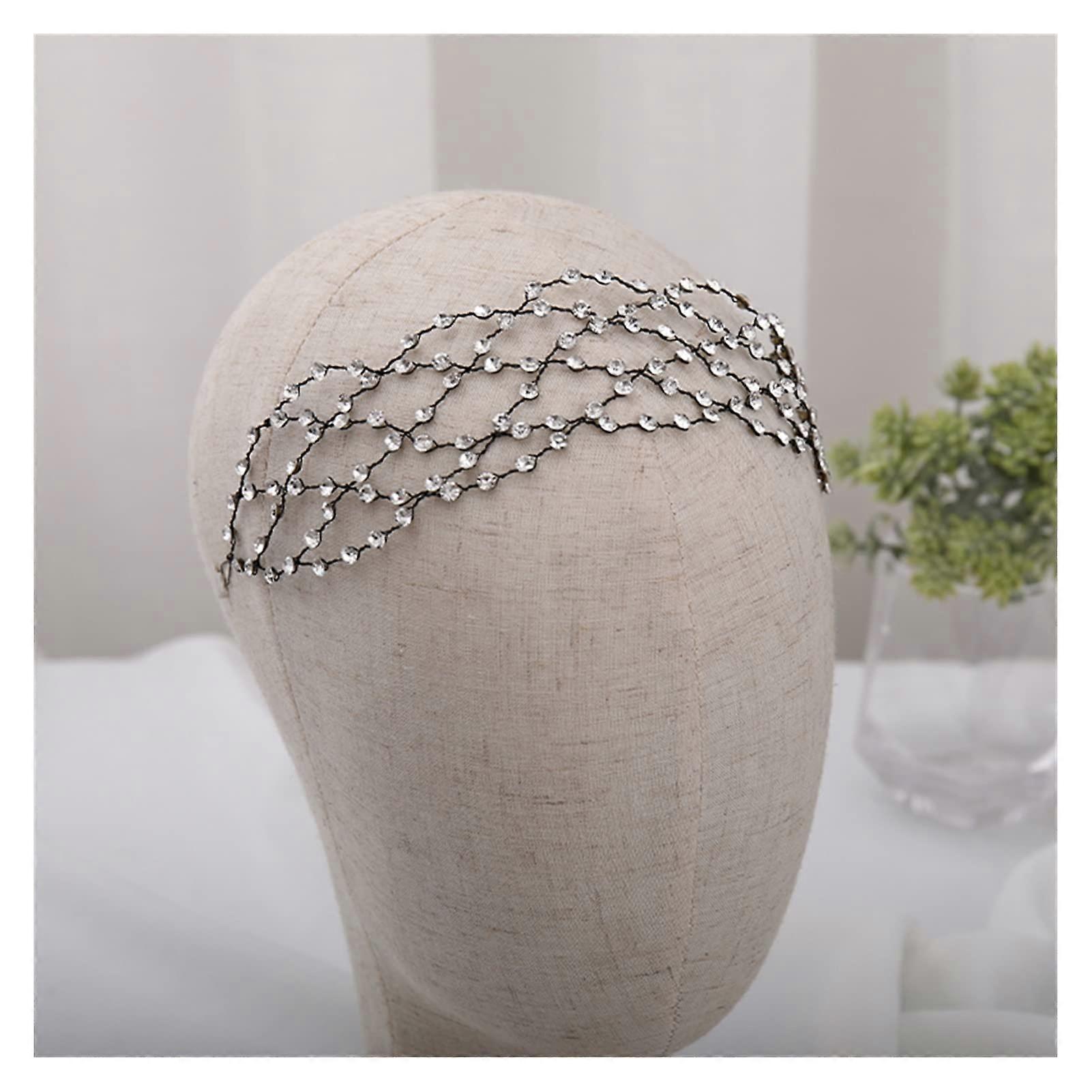 Crystal Tiara Headband Crystal Bridal Hair Accessory Vintage Wire Hair Band for Weddings Adds Sparkle Black