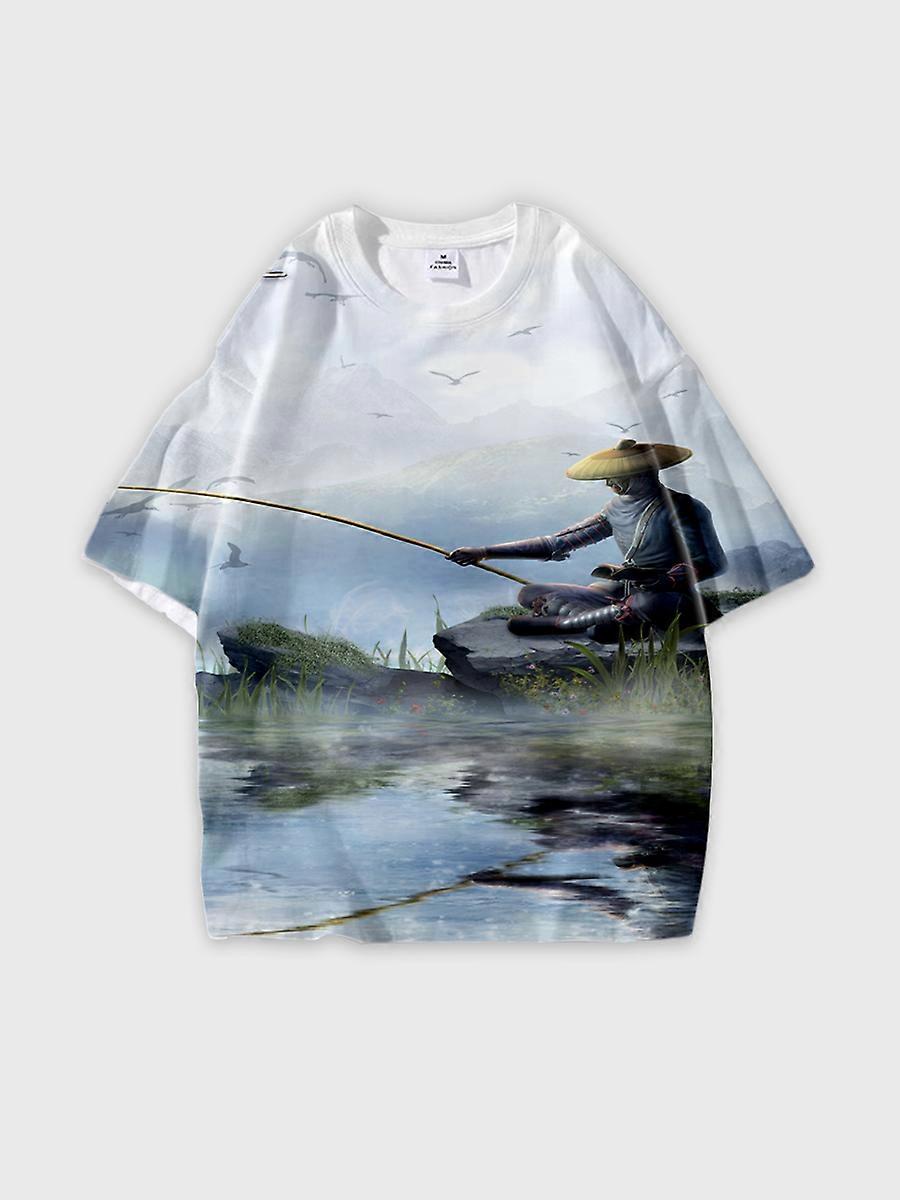 T-shirt round neck Character Pattern loose short sleeve P542