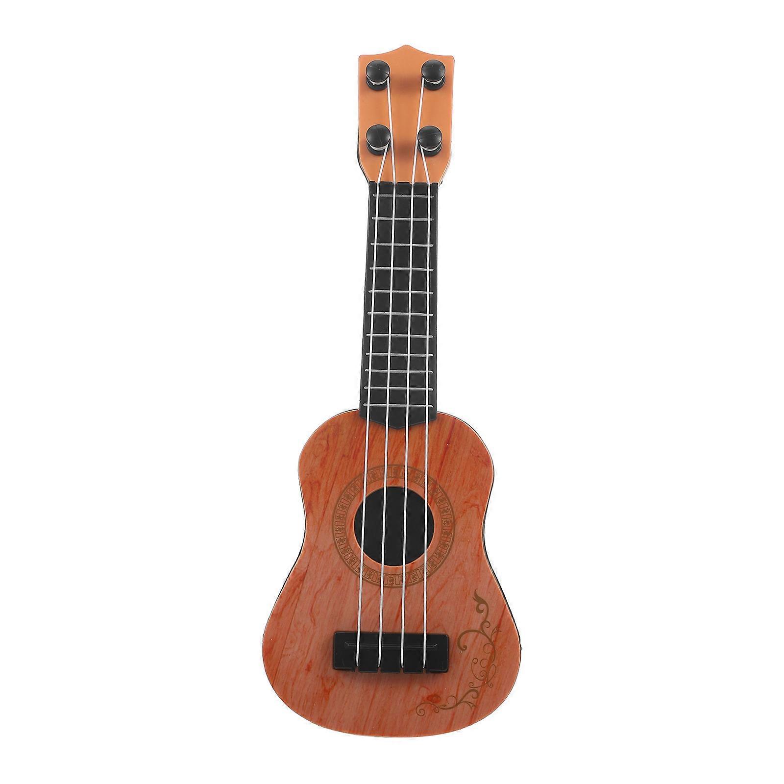 Hawaii Ukulele Style Toy Guitar for Playing in Yellow ABS Material 1 Piece