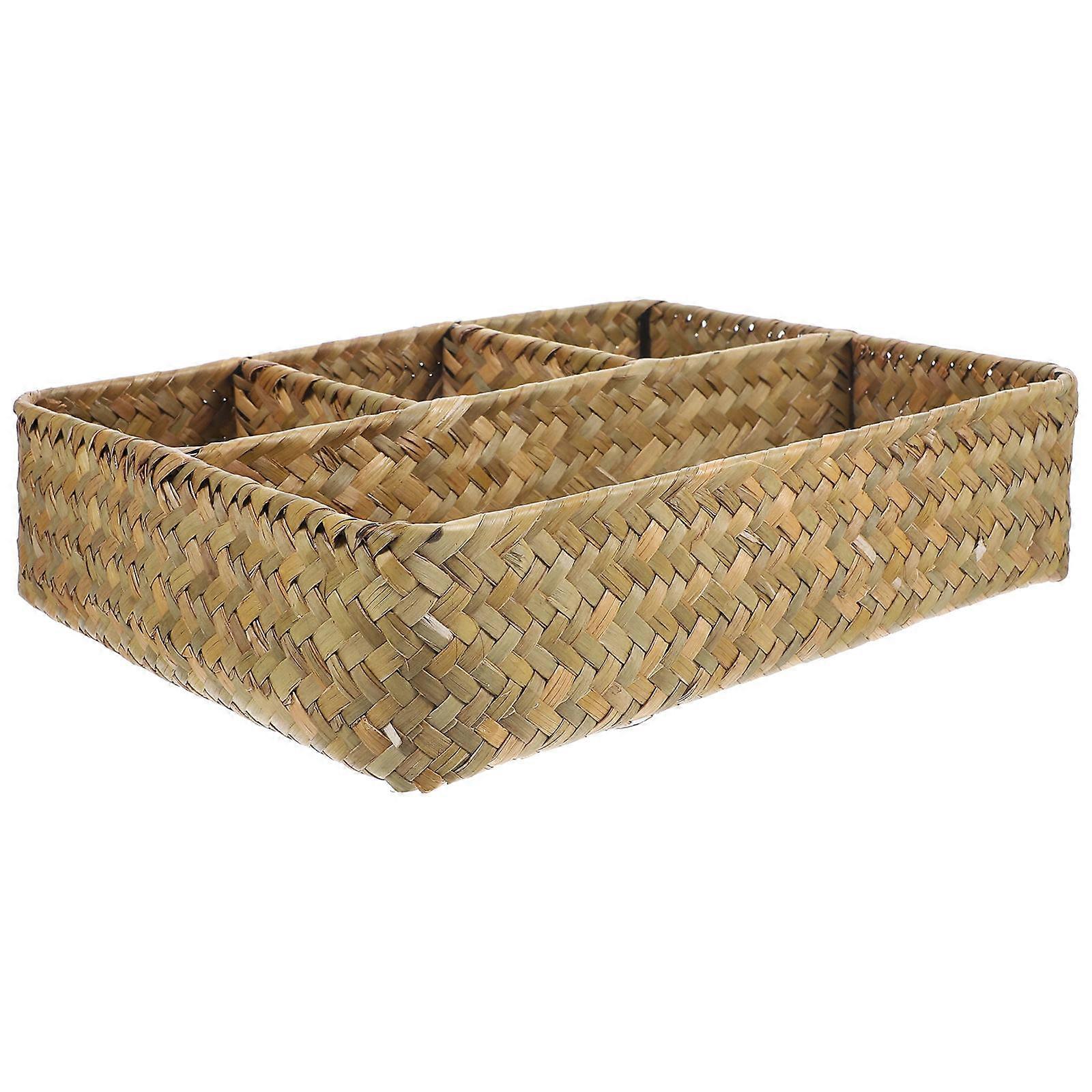 Multipurpose Basket Woven Basket Snack Serving Fruit Holding For Dining Table Rustic Style 1Pack