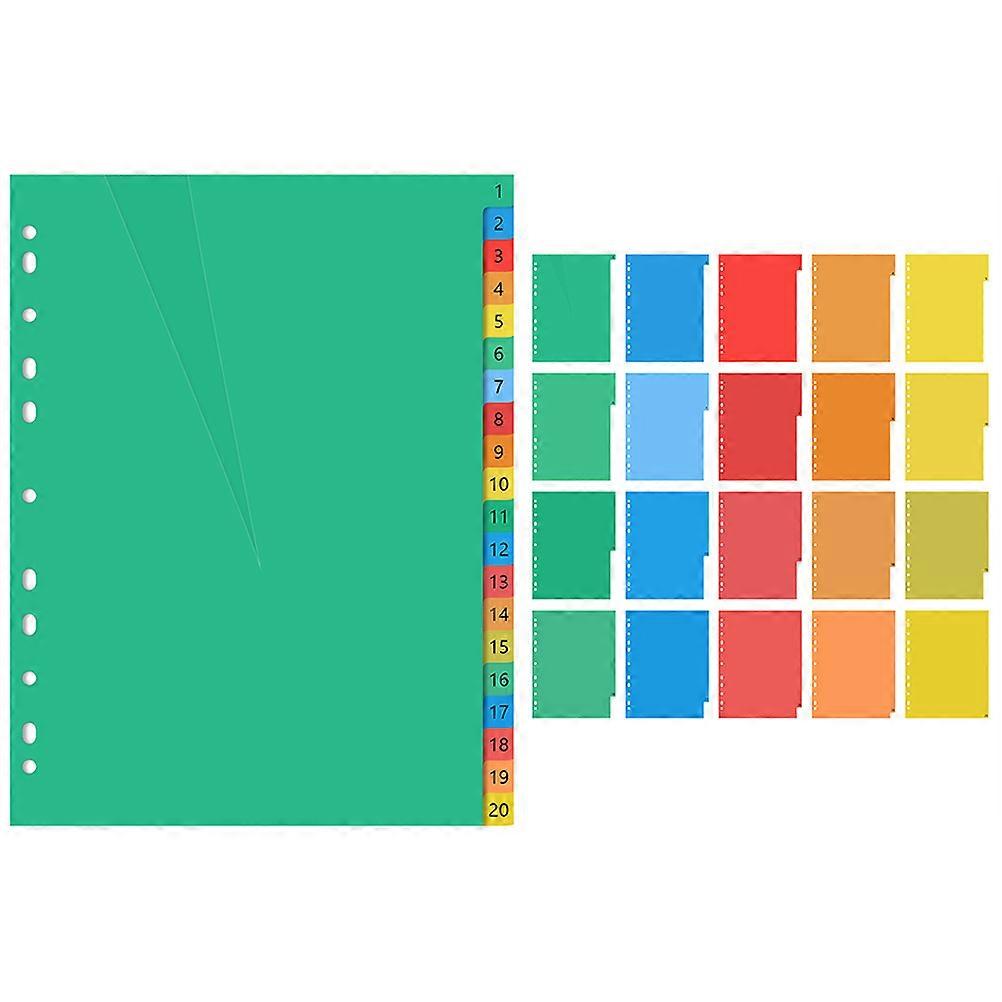 Plastic Binder Dividers for Notebook with Assorted Color 40 Pages to Organize Documents Clearly
